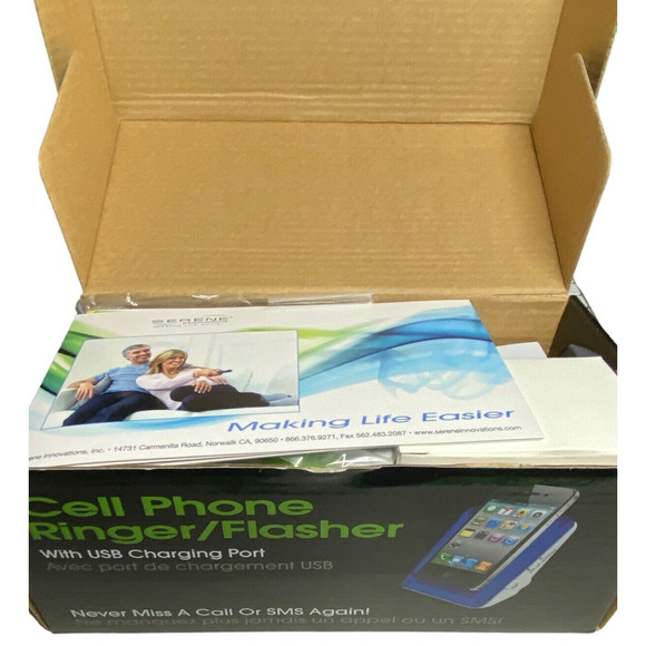 Serene Central Alert Cell Phone Ringer Flasher Land Line Capable Open Box Unit - Picture 2 of 9